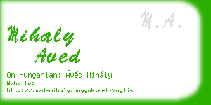 mihaly aved business card