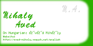 mihaly aved business card